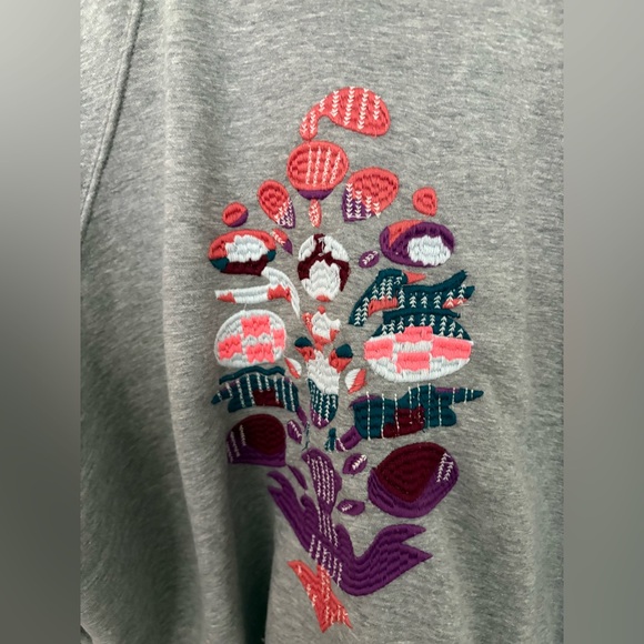 NWT FREE PEOPLE MOVEMENT On Your Mark Logo Mock Neck Pullover | Grey MSRP $148 S - Picture 10 of 14